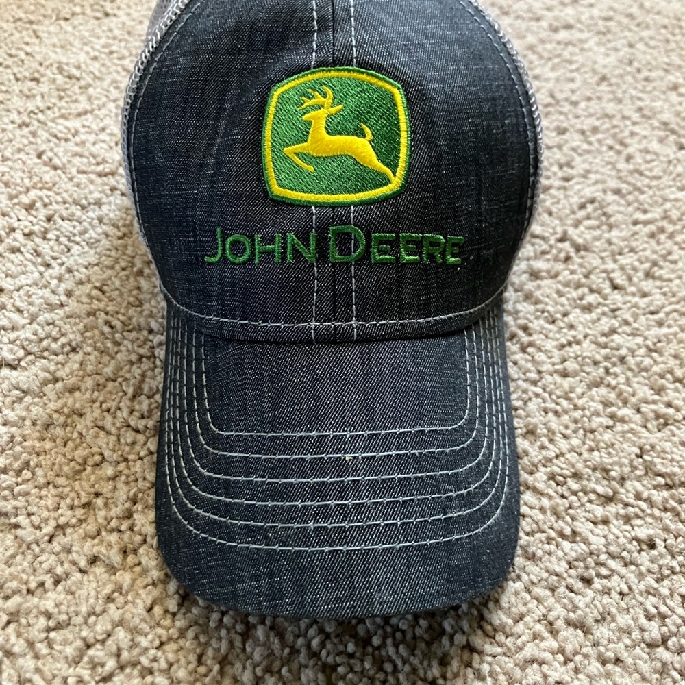John Deere Denim and Green Logo Hat